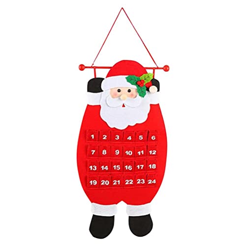 Lazyspace Weihnachtswichtel Adventskalender 2024, Filz Weihnachten Adventskalender Wandbehang Weihnachtsmann Filz Adventskalender 24 Tage Countdown Kalender für Wohnkultur von Lazyspace