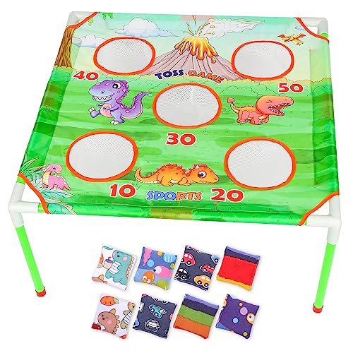 Cornhole-Spiele für Kinder im Freien-Ringwurfspiel für Kinder-Kinderspielzeug für draußen-6 Bean Bag Toss und 5 Corn Hole Balls-Außenspielzeug für Kinder 3 4 5 6 7 9 10 11 12 von Lbsel