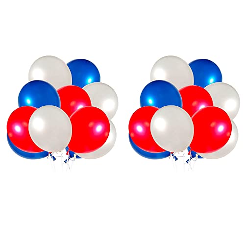 Lbvzxkad 120 Paket Rote Weiße und Blaue Luftballons 12 Latex Partyballons Perfekte Geburtstags Dekoration für Alle Gelegenheiten von Lbvzxkad