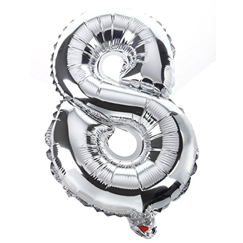 Lbvzxkad Mode 16 Silberfolie Anzahl Luftballons Geburtstag Silber 8 von Lbvzxkad