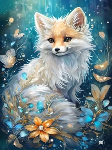 5D DIY Diamond Painting Fuchs Diamond Painting Kinder Erwachsene Set, Diamond Painting Zubehör, Full Crystal Art Cross Stitch Embroidery Canvas Painting, Für Home Christmas Decoration 25x30cm Y-200 von Lchtooog