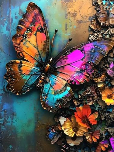 5D DIY Diamond Painting Schmetterling Diamond Painting Kinder Erwachsene Set, Diamond Painting Zubehör, Full Crystal Art Cross Stitch Embroidery Canvas Painting, Für Home Christmas Decor 20x30cm Y-209 von Lchtooog