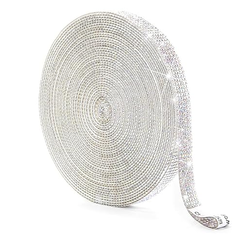 Lcxecnw 1 Rolle Strass Bänder,Bling Rhinestones Aufkleber,Selbstklebende Kristall Strass-Streifen,Glitter Crystal Diamond Aufkleber,für Auto,Zuhause,DIY,Hochzeit,Party Dekoration(Kristall AB) von Lcxecnw