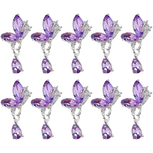 10 PCs/Pack Schmetterling Anhänger Nägel Kunst Charme Dangle Nails Charme Nails Kunstdekorationen Für Acrylnägel Schmuck Schmuck von Ldabrye