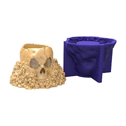 3D-Silikonform in Totenkopf-Form, Stifthalter, Blumentopf, Epoxidharz, Dekoration, Werkzeuge, Gipsherstellung von Ldabrye