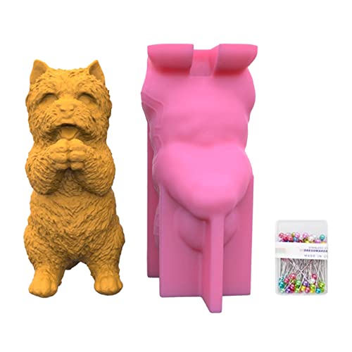 3D Ständer Hund Kerze Silikonform Für Handgemachte Desktop Gips Epoxidharz Kerze Form Für Heimdekoration von Ldabrye