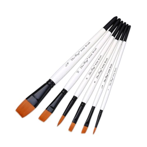 6pcs Aquarellpinsel Pinsel Nylon Pinsel Für Künstler Anfänger Acrylöl Öl Aquarell Gouache Malerei Gesichtskörperkunst von Ldabrye