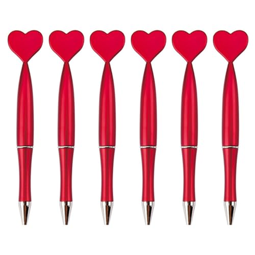 Ldabrye 6 x Valentinstag-Kugelschreiber in Herzform, Kugelschreiber mit Schwarz, für Büro, Schule, Klassenzimmer Ldabrye 6 x Valentinstag-Kugelschreiber in Herzform, Kugelschreiber mit Schwarz, für Büro, Schule, Klassenzimmer von Ldabrye
