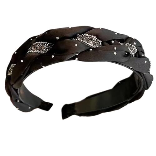 Ldabrye Geflochtenes Stirnband, Foto-Requisiten, lustiges Stirnband, Party, Blingbling, Karaoke-Party, Haarreif, Schmucksteine, Kopfbedeckung für die Weihnachtsbühne von Ldabrye