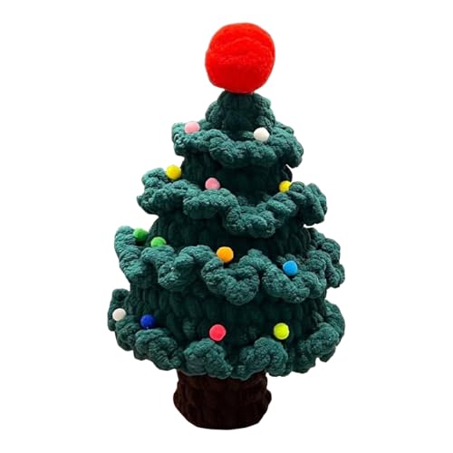 Ldabrye Handgefertigter Gehäkelter Weihnachtsbaum Für Festival Dekoration Niedlicher Gestrickter Weihnachtsbaum Puppen Ferienhaus Dekoration Partyzubehör von Ldabrye