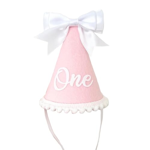 Ldabrye Handgefertigter Stoff-Geburtstagshut für Babys mit Schleifen-Akzent, für 1 Jahr, Partydekoration, Neugeborene, Partyhut Ldabrye Handgefertigter Stoff-Geburtstagshut für Babys mit Schleifen-Akzent, für 1 Jahr, Partydekoration, Neugeborene, Partyhut von Ldabrye