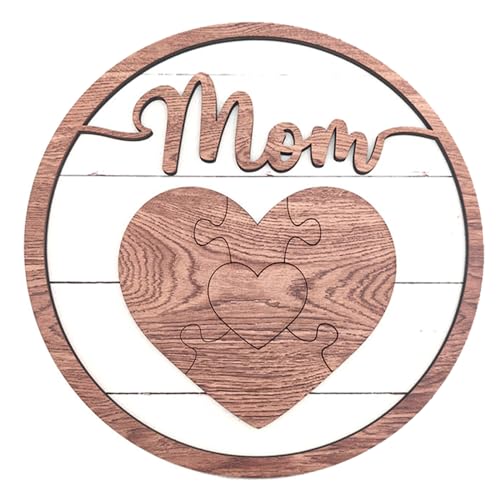 Ldabrye Holzornament mit Aufschrift "Love To Mom", herzförmig, kann Familiennamen für Mama schreiben von Ldabrye