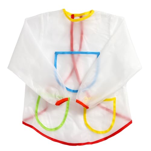 Ldabrye Kinderschürzen Unisex Transparent Wasserdicht Langärmelig Malschürze Kinderschürze Für Aktivitäten Kunst Malunterricht Handwerk von Ldabrye