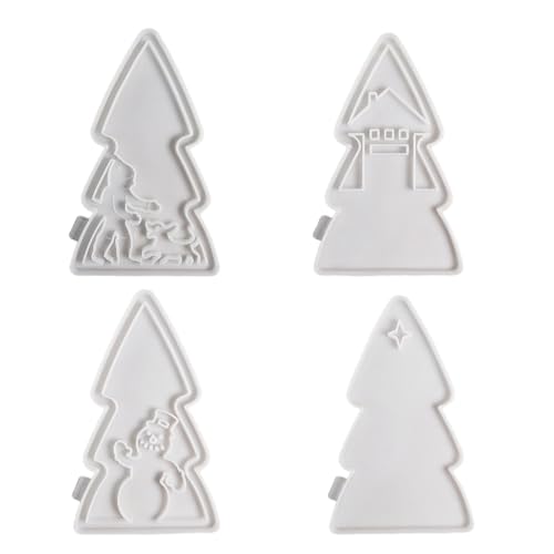 Set mit 4 Silikonformen, Seifenformen, Weihnachtsbaum-Bastelformen, geeignet für verschiedene Anlässe von Ldabrye