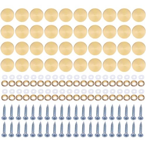 40 Stück Stahlschraubenabdeckungen, Kunstplattenbefestigungen, Heimdekoration, für dekorative Verwendung in Badezimmern, Küchen und Bastelprojekten von Ldbuejiaja