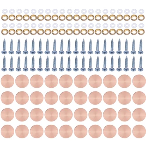 40 Stück Stahlschraubenabdeckungen, Kunstplattenbefestigungen, Heimdekoration, für dekorative Verwendung in Badezimmern, Küchen und Bastelprojekten von Ldbuejiaja