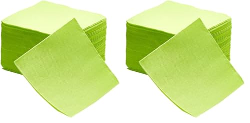 Le Nappage - Papierservietten Tex Touch - Farbe Anisgrün - FSC®-zertifizierte Servietten - Recycelbar und biologisch abbaubar - Packung mit 50 anisgrünen Servietten Größe 24 x 24 cm (Packung mit 2) von Le Nappage