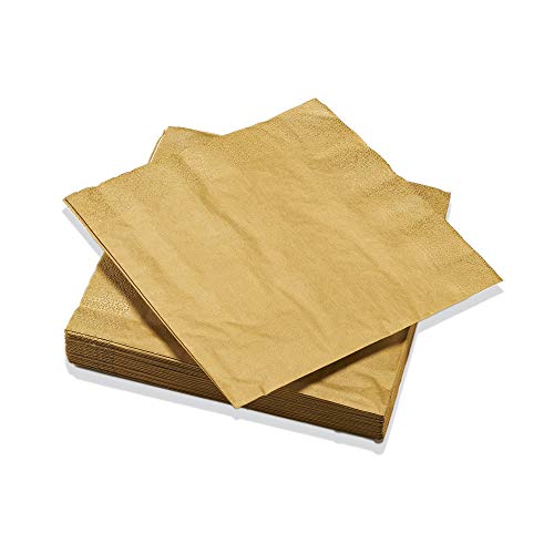 Le Nappage Servietten Metallic Gold Zellstoffwatte 20 Stück 40 x 40 cm von Le Nappage