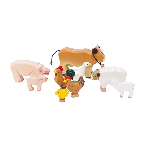 Le Toy Van – Pädagogische Bauernhof & Tiere-Sammlung „Sonnige Farm“ aus Holz Holzfiguren-Spielset | Für Mädchen & Jungen | Geeignet für Kinder ab 3 Jahren, TV890 von Le Toy Van