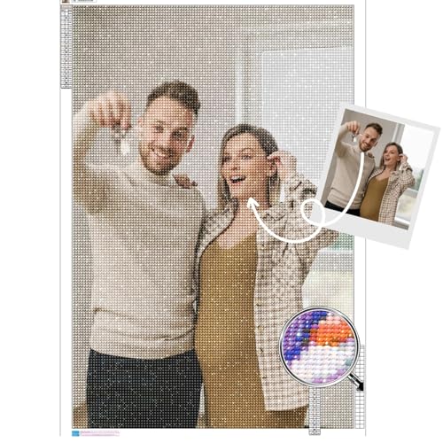 Le Uvlaze Personalisiertes 5D Diamond Painting Set, Custom Eigenes Foto, Full Diamant Bilder Home Decor, Runder & Quadratischer von Le Uvlaze