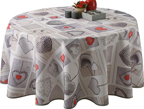 Le linge de Jules Tischdecke, Polyester, Grau, Oval 150 x 240 cm von Le linge de Jules