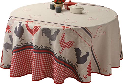 Le linge de Jules Tischdecke, Polyester, Rot, Oval 150 x 240 cm von Le linge de Jules