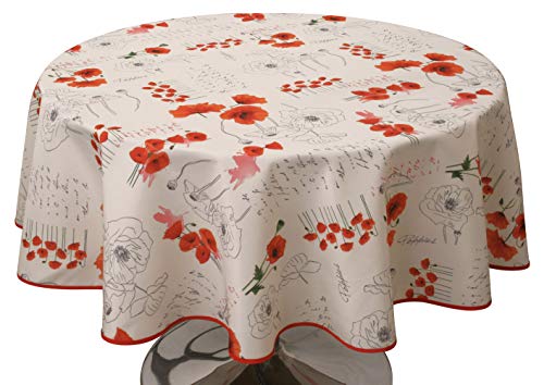 Le linge de Jules Tischdecke, Polyester, Rot, Oval 150 x 240 cm von Le linge de Jules