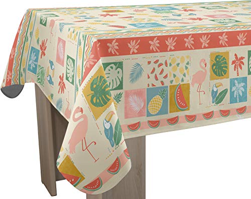 Le linge de Jules Tischdecke Fleckabweisende Tropic - Quadratisch 150x150 cm von Le linge de Jules