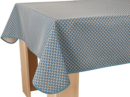 Tischdecke Fleckabweisende Pfau Dunkelblau - Rechteckig 150 x 350 cm von Le linge de Jules