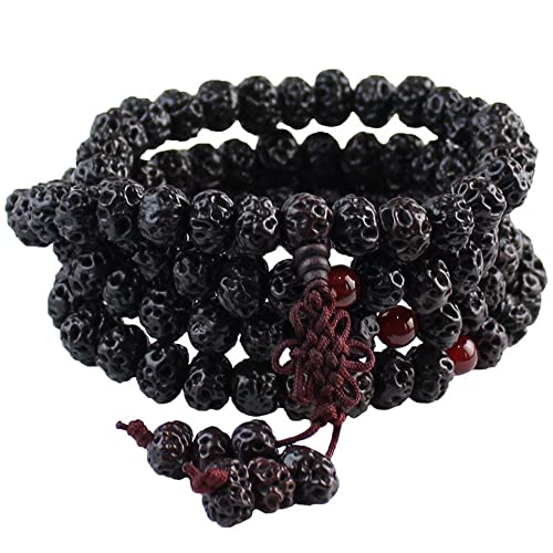 LeGDOr Buddha-Perle, Meditations-Halskette, 108 glückverheißende Bodhi-Mala-Perlen, Armband, Halskette, Gebets-Buddha-Perlen für Yoga-Meditation von LeGDOr