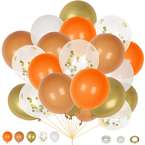 Luftballons - Orange, 60 Stück Geburtstag Luftballons mit Bändern, Hochzeit Hochzeitsballons für Hochzeit, Geburtstag, Party, Graduierung, Deko, 12 Zoll von LeaderPro