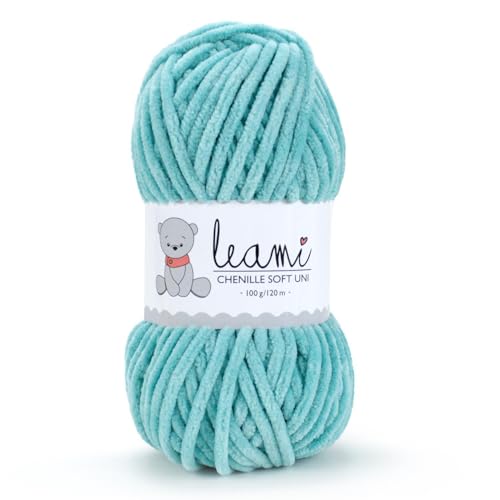 LEAMI Chenille Garn altgrün (100g/120m) von Leami