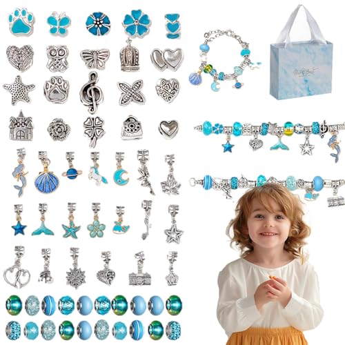 Charm-Armbandherstellungs-Set, Armbandherstellungsset für Mädchen | Buntes Perlenarmband-Set zur Schmuckherstellung, Bastelset für Perlen von LearnLyrics