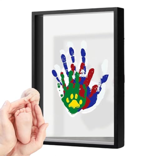 KeepSake Handabdruckrahmen – Handabdruckrahmen für Handabdruck-Set für Baby Handabdruck | Bastelset Clear Family Handprint Craft Kit Bild Kit mit Pein Malerei von LearnLyrics