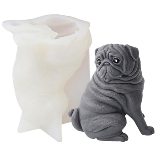 LearnLyrics 1/2 Shar Pei Formen – Schaumstoffform Set, Tier-Silikonformen | Shar Pei Formen zur Herstellung von Aromakerzen, hitzebeständig, Gips Backformen von LearnLyrics