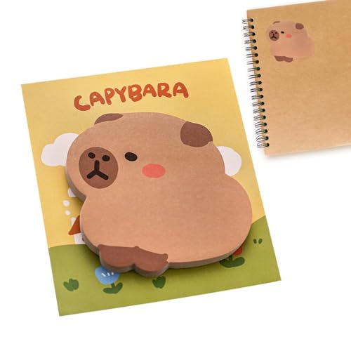 LearnLyrics Capybara Haftnotizblöcke, Cartoon-Notizblöcke, Tier-Notizblätter, Haftnotizen, leuchtende Farben, löschbarer Notizblock, Memo-Seiten von LearnLyrics