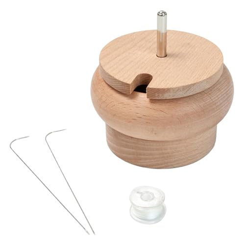 LearnLyrics Perle Spinner Schüssel - Spinner-Kit für Holzperlen mit Perlenfaden und Nadeln,Rocailles Spinner für Schmuckherstellung Kit von LearnLyrics