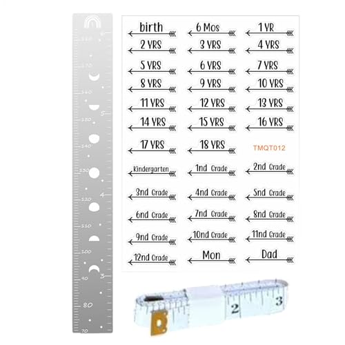 LearnLyrics Wachstumskurve für Spiegel, Wachstumskurve für – Lineal zur Wanddekoration, zur Messung der Höhe, flexibles Spiegellineal für Kleinkinder von LearnLyrics