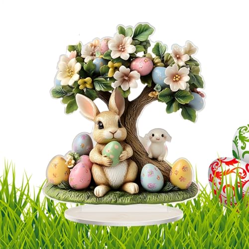 Osterhasen - Bürohasen Schreibtisch Ostereier Baum Schreibtisch | Osterhase Figur aus Keramik Büro Ostern Deko Osterdeko Niedliche Miniatur Bürohasen für Dezember von LearnLyrics