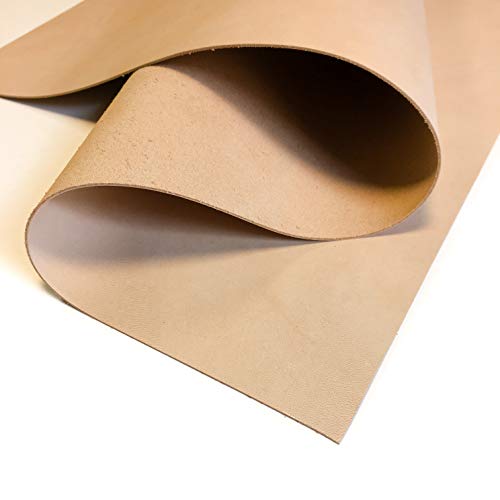 Pflanzlich gegerbtes pflanzlich gegerbtes Leder: rohes dickes quadratisches Echtleder zum Basteln, pflanzlich gegerbtes Ledermaterial, Rohlederstücke (Veg Tan, 25 x 25 cm) von LeatherAA ITALIAN LEATHER COMPANY