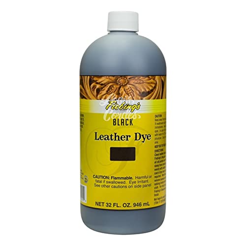Leathercrafter Fiebing's Leather Dye Farbe, 32 oz (946 ml), (Black Matt (USMC)) von Leathercrafter Europe