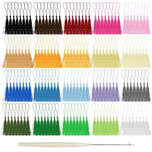 160pcs Seide Samt Lesezeichen Quasten Handgemachte Seide Quasten, Quaste Anhänger Seil, Quaste mit Schleife 20 Farben Quasten für Schlüsselanhänger, Schmuckherstellung, Souvenir, DIY Handwerk Zubehör von Lechengjia