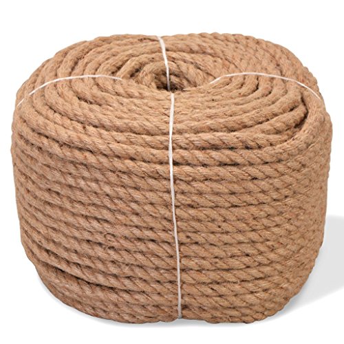 Lechnical Seil 100% Jute Kordel Schnur Tauwerk gedreht Hanf Tau Seil Hanfseil Hanfschnur Juteseil für Garten, Einwickeln, Haus Dekoration 6 mm 500 m von Lechnical