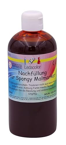 Ledacolor Spongy Malmarker | Nachfüllung 500 ml ORANGE | Öko Filzstifte | Nachhaltige Stifte für Kinder [unbedenklich] | Schadstofffrei von Ledacolor