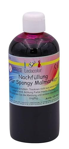 Spongy Malmarker | Nachfüllung 500 ml VIOLETT | Öko Filzstifte | Nachhaltige Stifte für Kinder [unbedenklich] | Schadstofffrei von Ledacolor