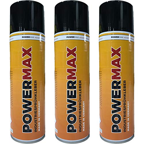 3 x POWERMAX Sprühkleber - Industriekleber - extra stark 500ml von Lederkonzept