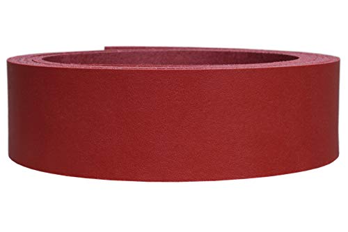 Lederriemen Rindsleder 'Basic', Gürtelleder, Rindleder, Lederband, Farbe:rot 2.5mm, Breite:4cm breit von Lederriemen.com