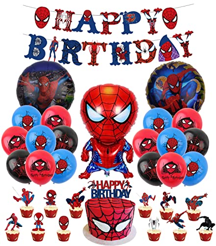 Spinne Luftballons Geburtstag Dekoration Spider Party Banner Kuchendekoration Folienballons von Ledudo