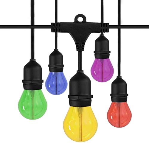 Ledvion Lichterkette, LED Lichter Ketten Außen, 5M, Mit 5x Multicolor E27 LED, Wasserdicht IP65, Lichternetz Außenbereich, 1W, 2700K von Ledvion