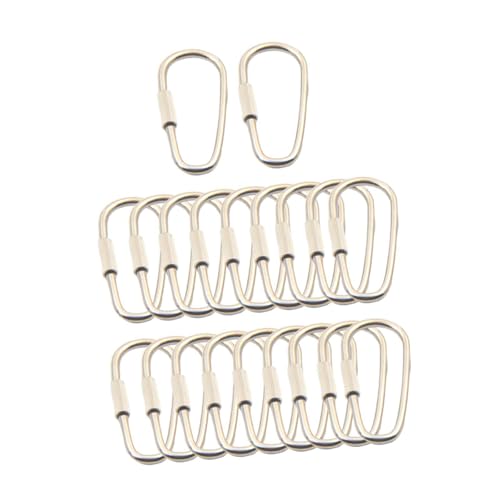 LeeQinersw 20 Stück Schlüsselanhängerringe, Schraubverschluss, Edelstahl, DIYTeile, Anhängeraufhänger, vielseitig, Metallhaken, Clip, Karabiner LeeQinersw 20 Stück Schlüsselanhängerringe, Schraubverschluss, Edelstahl, DIYTeile, Anhängeraufhänger, vielseitig, Metallhaken, Clip, Karabiner von LeeQinersw